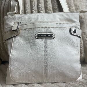 Rosetti Cream Crossbody Bag with Silver Accents